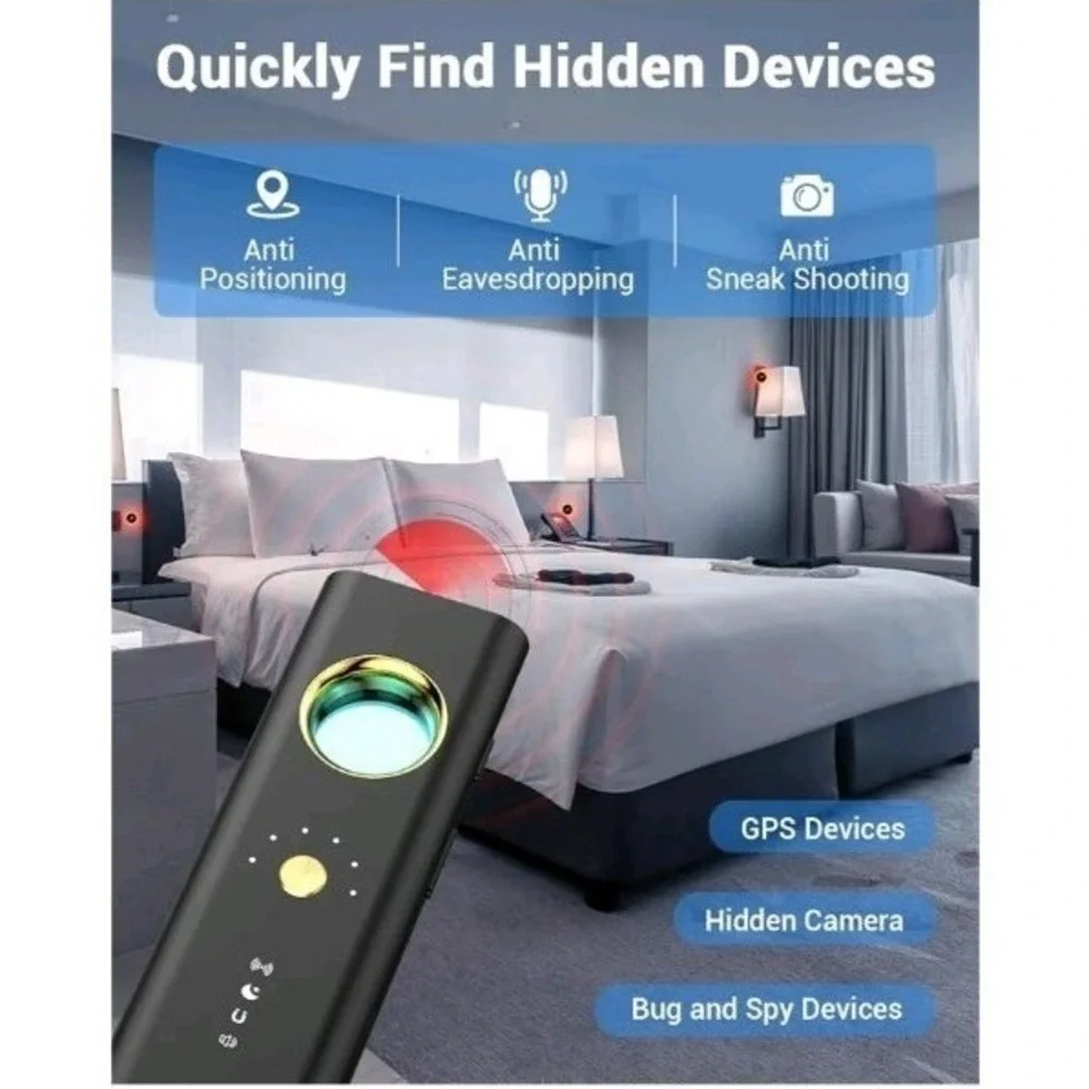 Quick Find Hidden Camera & Spy Device Bug Detector, 5 Levels Sensitivity - NEW